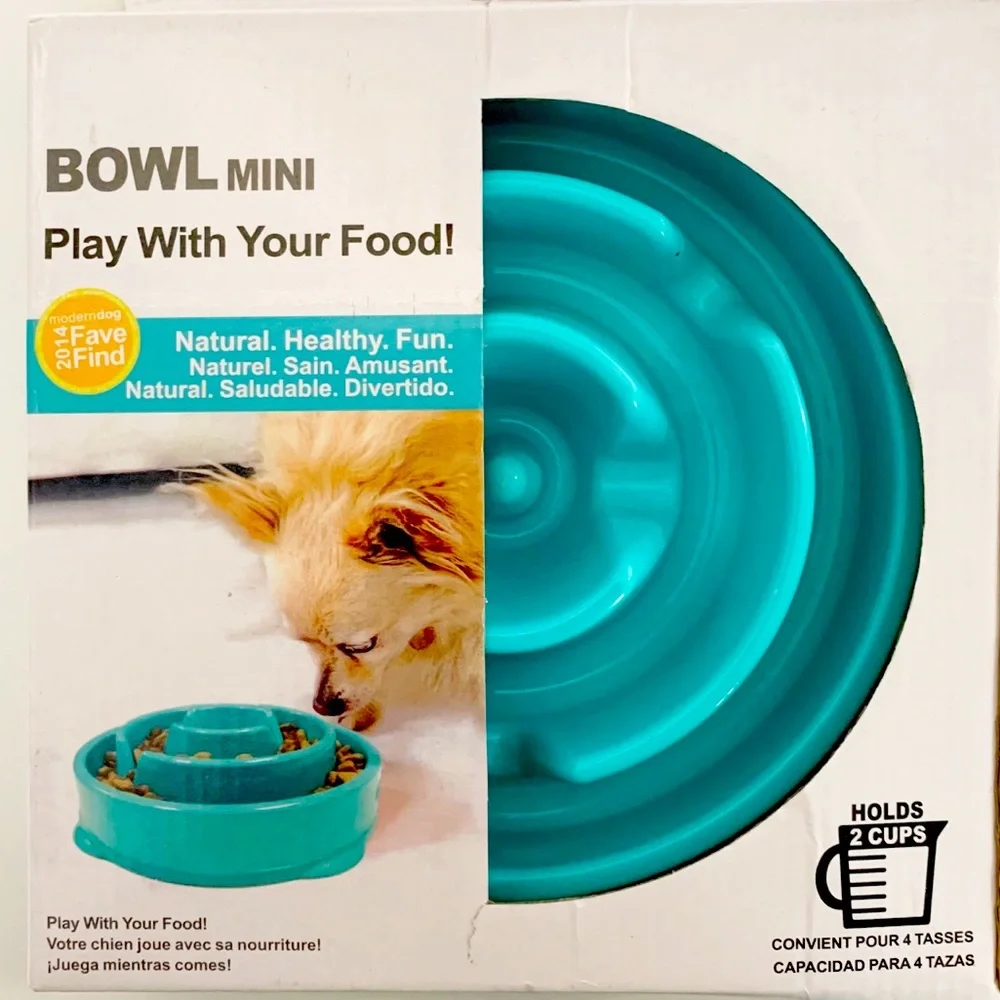 BOWL MINI Play With Your Food 2 Cups Blue Bowl
